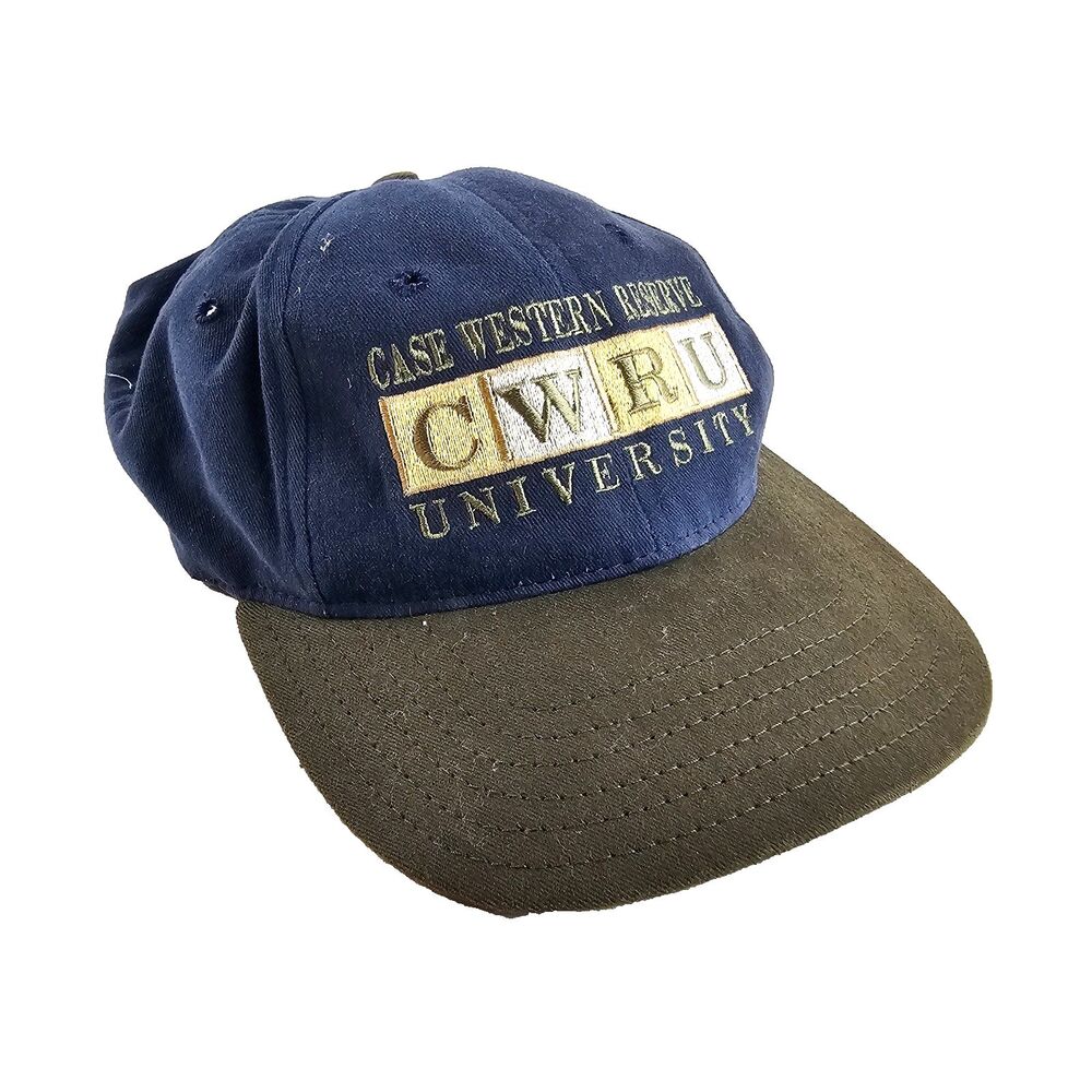 Vintage Case Western Reserve University CWRU Hat Cap USA Made Strapback Navy